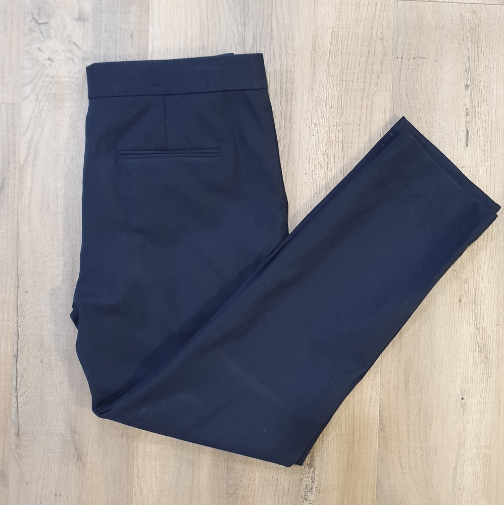Ann Taylor Devin Fit ankle pant straight leg trousers, navy, size 6